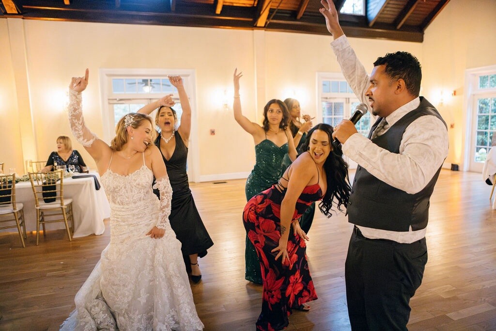 Personalized Wedding Hampton VA. Couple enjoying a personalized wedding in Hampton VA with a packed dance floor